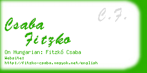 csaba fitzko business card